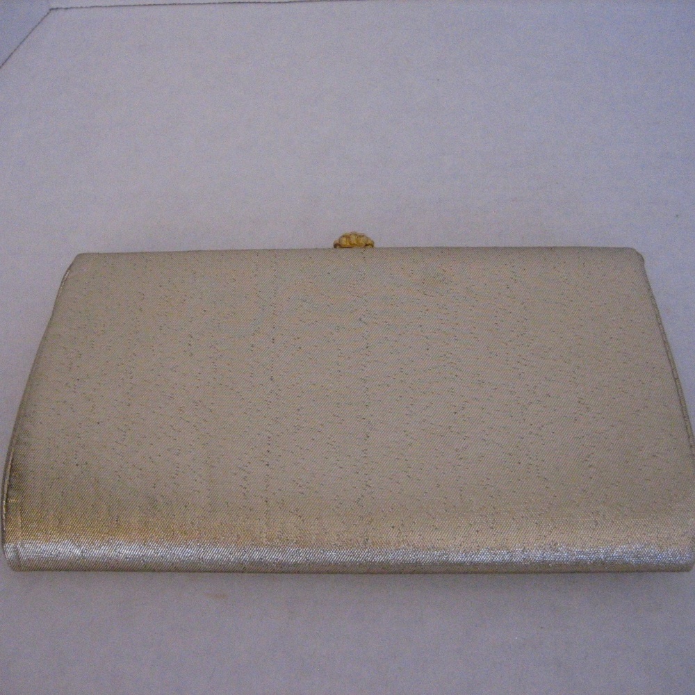 Vintage Gold Clutch Evening Bag Purse 9 1/2in.L